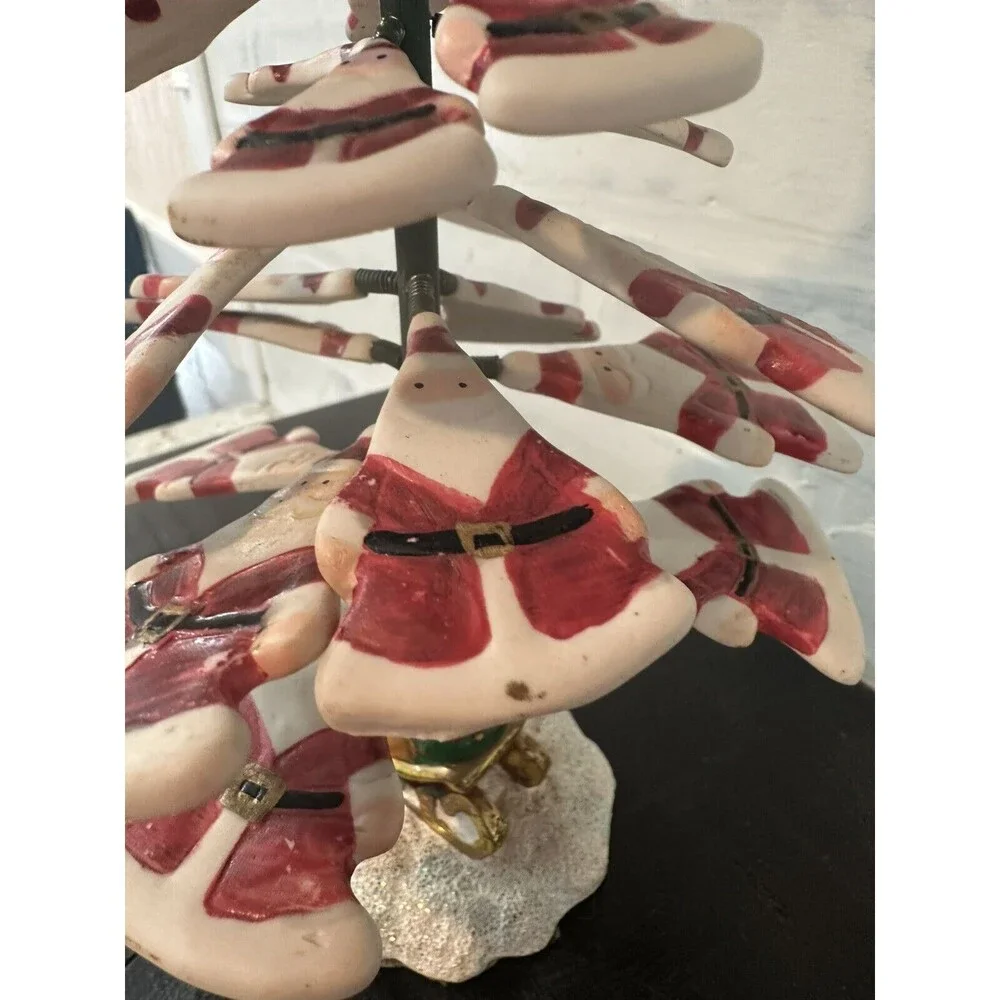 Vintage Shimmy Shake Santa Reindeer Sleigh Christmas Tree‎ Wiggle Wobble Springs